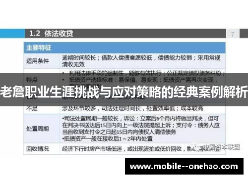 老詹职业生涯挑战与应对策略的经典案例解析